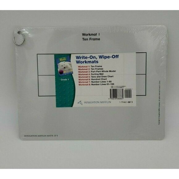 Houghton Mifflin Write-On, Wipe-Off Workmats 1st Grade Math - Picture 1 of 10